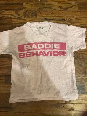 Pink 'Baddie Behavior' Graphic Tee by Popular Club